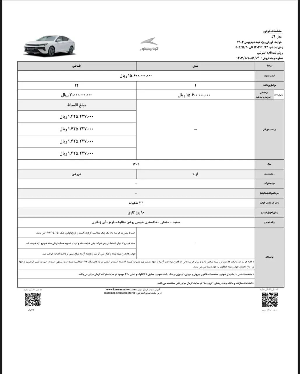 شرایط محصولات حرکتی کرمان با قیمت قطعی