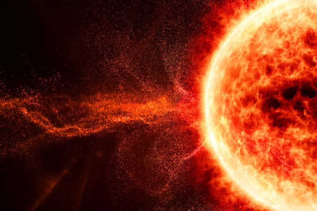 فوران آتشین خورشید را تماشا کنید