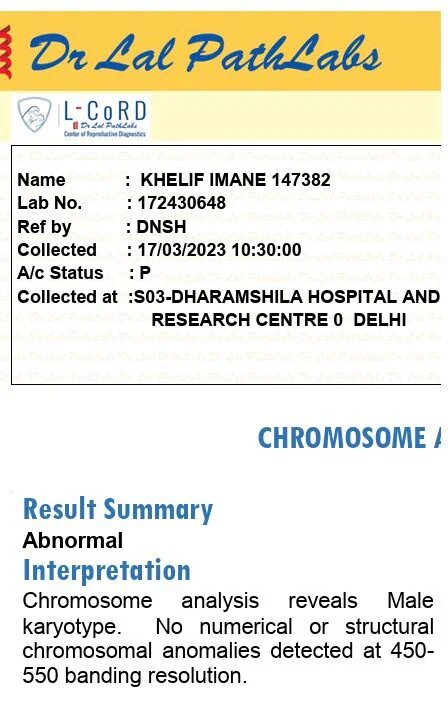 افشای نتایج آزمایش ایمان خلیف ؛ در