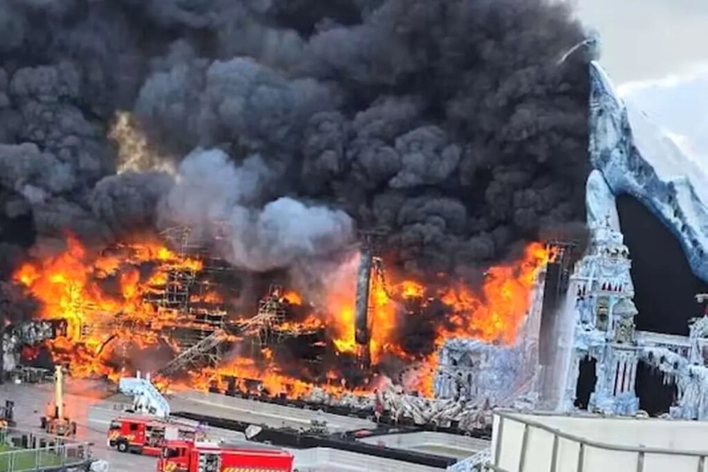 ببینید آتش در صحنه اصلی جشنواره موسیقی بلژیکی