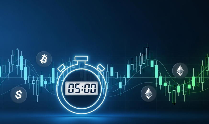 تصویر تایمر که زمان پنج دقیقه بر روی آن نمایش داده شده است.