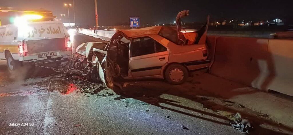 تصادف زنجیره ای در اتوبان تهران-قم ۱۱ مصدوم بر جای گذاشت + عکس