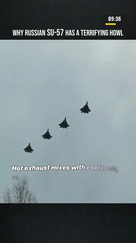 صدای عجیبی که از جنگنده سوخو 57 خارج می‌شود