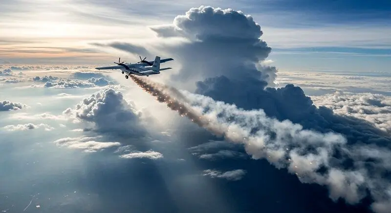 پرواز هواپیمای بارورسازی ابرها بر فراز دریاچه ارومیه