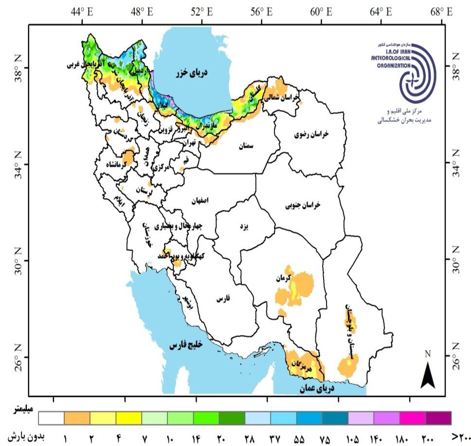 وضعیت بارندگی ایران در سال زراعی 1404 پیش بینی بارندگی استان ها و تحلیل سوابق بارندگی کشور