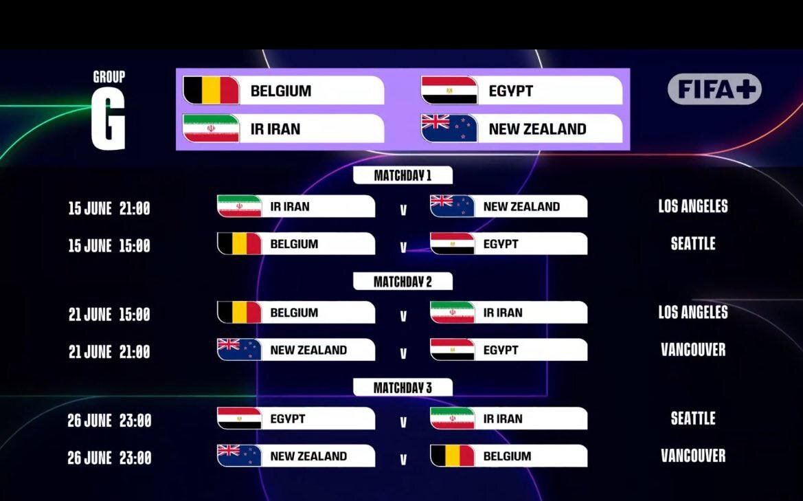 برنامه کامل بازی های جام جهانی 2026 + ساعت و تاریخ مسابقات به وقت ایران