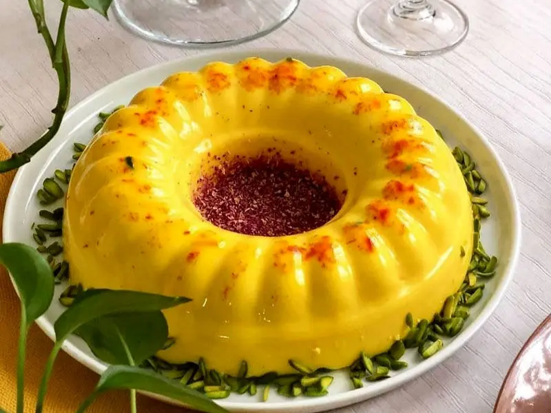 دسر پرتقال و زعفران