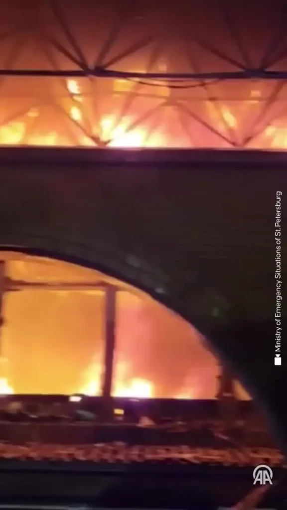 انفجار و آتش‌سوزی در بازار بزرگ سن‌پترزبورگ