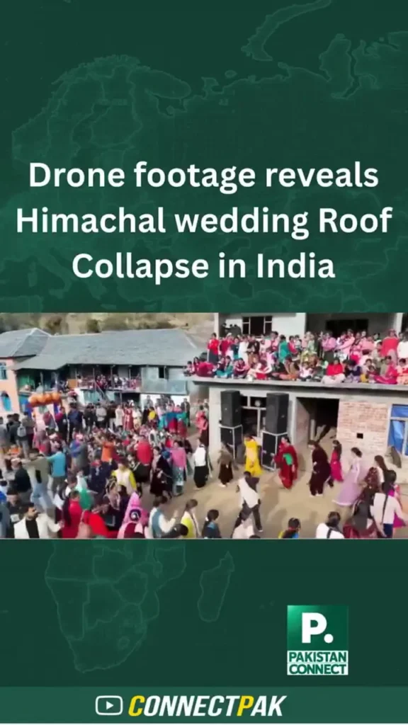 لحظه ریزش بام خانه‌ها در مراسم عروسی در شمال هند