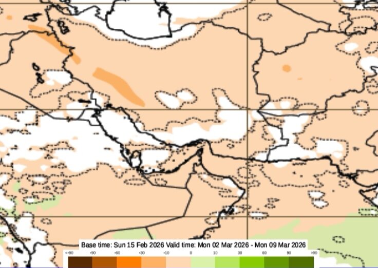 پیش بینی دمای هوا و میزان بارندگی در ایران تا پایان اسفند 1404 آخرین نقشه های هواشناسی کشور