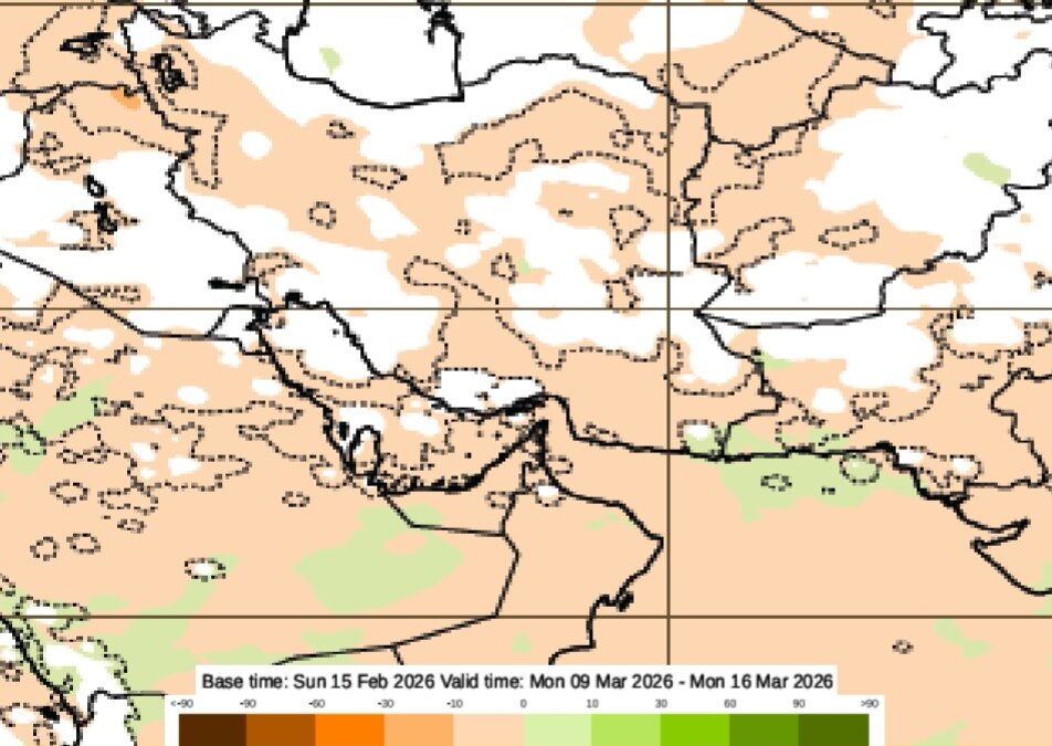 پیش بینی دمای هوا و میزان بارندگی در ایران تا پایان اسفند 1404 آخرین نقشه های هواشناسی کشور