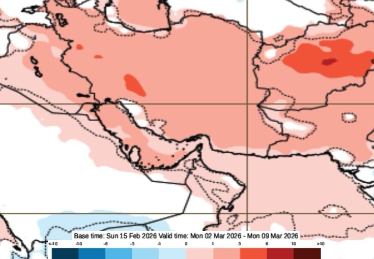پیش بینی دمای هوا و میزان بارندگی در ایران تا پایان اسفند 1404 آخرین نقشه های هواشناسی کشور