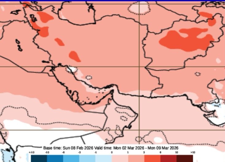 پیش بینی دمای هوا و میزان بارندگی در ایران تا پایان اسفند 1404 آخرین نقشه های هواشناسی کشور