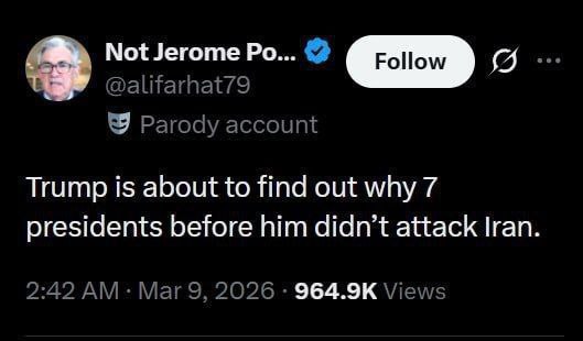 میلیونمین توییت یکی از کاربران شبکه ایکس درباره حمله ترامپ به ایران