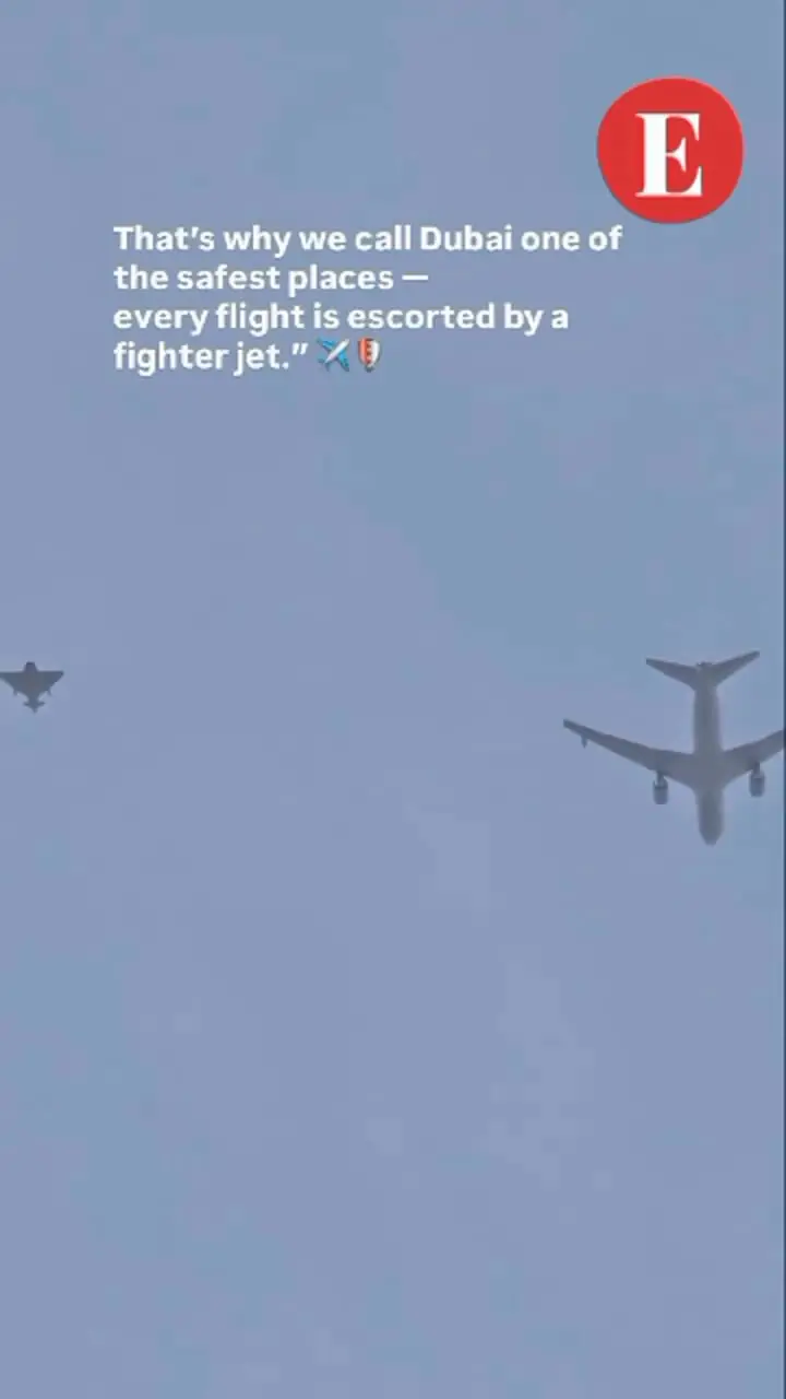 ویدیو؛ اسکورت هواپیماهای مسافربری با استفاده از جنگنده در دبی