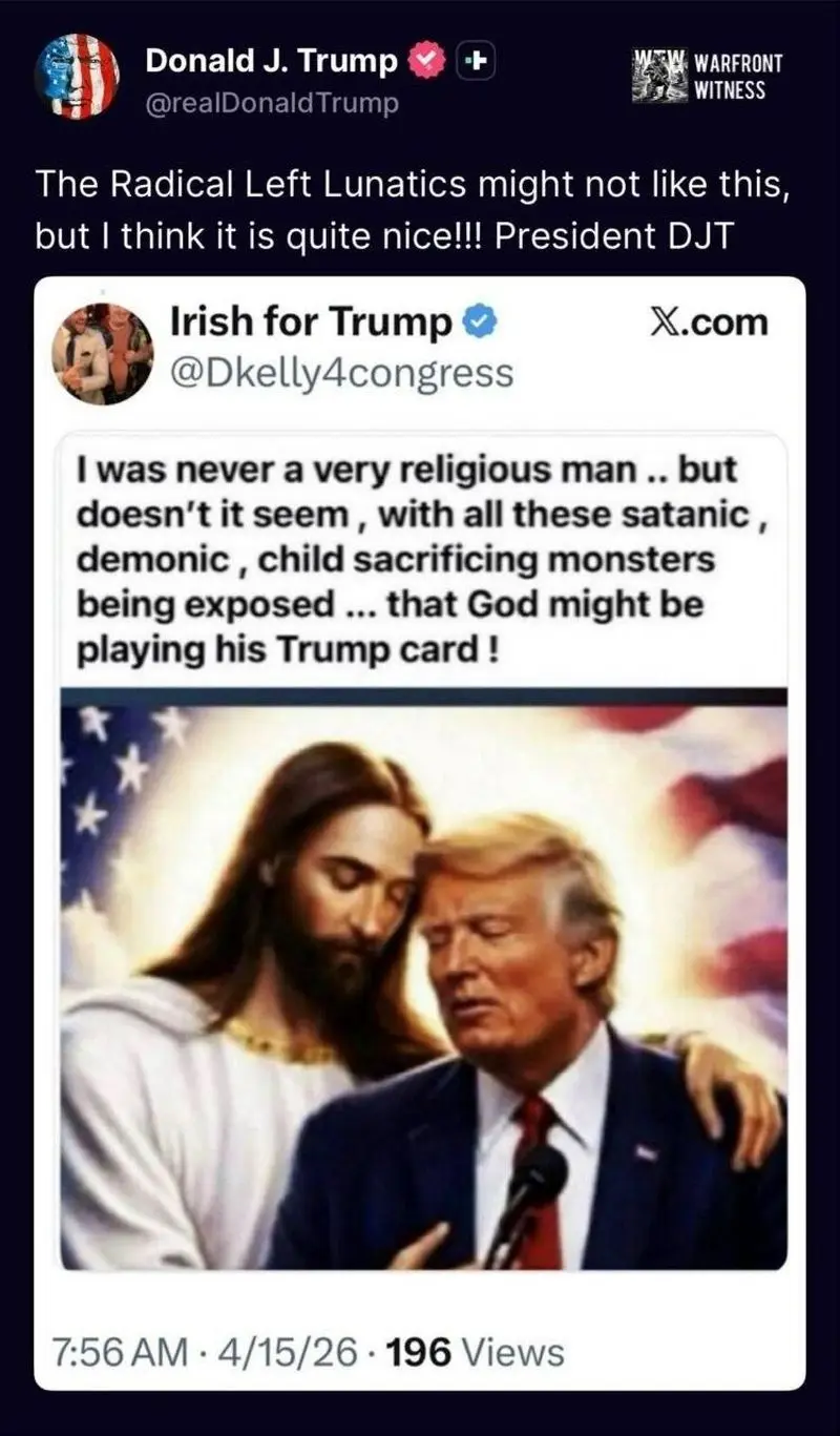 ترامپ دوباره عکس عیسی مسیح را منتشر کرد!