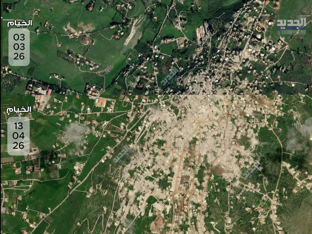 ویدئو؛ روستای مرزی در لبنان، قبل و بعد از ویرانی