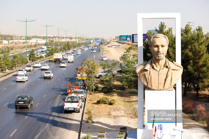 بزرگترین سردیس شهید کشور به نام شهید خرازی در اصفهان رونمایی شد